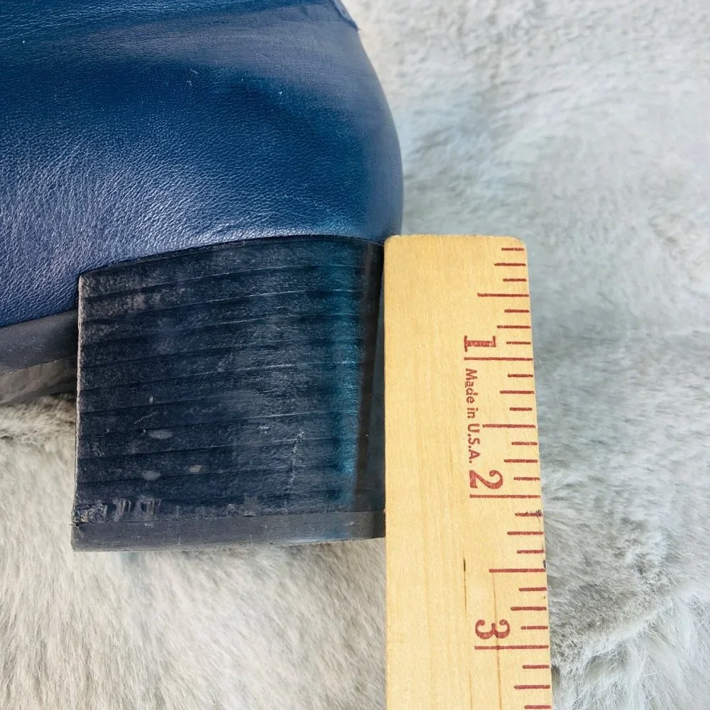 Geox Shoes Eleana Women Size 11/42 Navy Blue Mid Height Heel Leather‎ Pump
